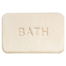 吸水地墊 浴室防滑腳踏墊 珊瑚絨記憶棉地墊 居家防滑地毯【JJ0906】, 白, 1個