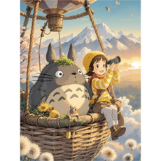 그림 하루 DIY 명화 그리기 풍경 캔버스형 40x50 모음, 15. 토토로와 하늘 여행, 1개