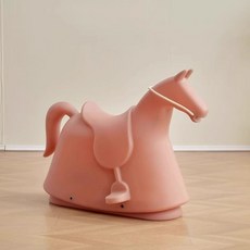 흔들목마 말 놀이기구 키즈놀이 장난감 흔들의자 흔들말, 연핑크