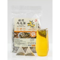 [대용량] 프리미엄 무설탕 계화 우롱차 식용 건계화 꽃차 삼각티백 냉침차, 1개, 20개입, 3g