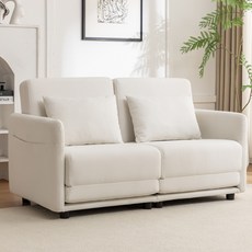 [쿠팡방문설치] Korser 접이식 소파베드 2인용 소파 공간 절약형 디자인 거실 원룸 적합, 화이트