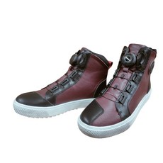 ACOOL鞋庫文創 B251增高車靴 真皮防摔重機騎行靴 快脫設計, 死侍【紅黑】,39(24.5), 紅黑