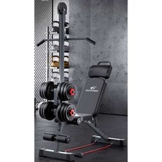 벤치프레스 머신 하프랙 헬스기구 올인원 멀티랙 철봉, 상세페이지 참고, (40KG 아령) 접이식 (무게 조절)