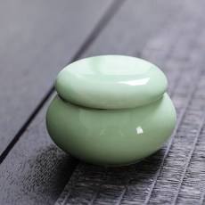 현관 미니 소금단지 재물운 항아리, 1개, 그린