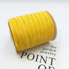 [29색] 10mm 벨벳 리본끈 단면 테이프 머리띠 공예 악세사리 마스크스트랩 재료, 21. 옐로우, 1개