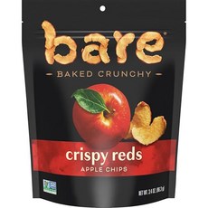 베어 후르츠 자연적으로 구운 바삭한 후지 & 레드 사과 칩 3.4온스 블랙 bare Baked Crunchy Apple Chips Fujis & Reds 3.4oz Bag, 후지 앤 레드 애플, 3.4온스(1팩), 1개