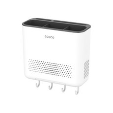 【ECOCO】意可可壁掛筷子筒 免打孔家用刀具筷子收納盒 壁掛式廚房置物架, 1個, E24026壁掛筷子筒-白黑色, 白黑色