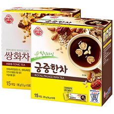 오뚜기 쌍화차 15T + 궁중한차 15T, 1개, 2g