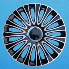 자동차 휠커버 플라스틱 장식 개조형 14 15 16인치 탈착공구 호환 휠캡 튜닝용, 14인치 CC 모델 - 실버 블랙, 1개