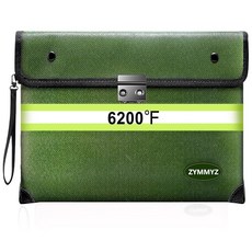 ZYMMYZ 잠금 장치가 있는 3 426.7°C(6500°F) 내화성 머니 백 9겹의 단열 소재 업그레이드된 지퍼/반사 스트립 현금 방수 내화성 A5 문서(A4 파일, ZYMMYZ 잠금 장치가 있는 3,426.7°C(65