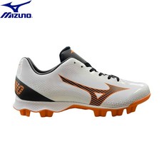 MIZUNO 美津濃 棒壘球鞋 棒壘球膠釘 寬楦3E 白黑橘 11GP252054