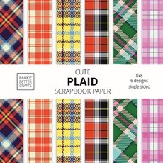 Cute Plaid Scrapbook Paper: 8x8 Plaid Background Designer Paper for Decorative Art DIY Projects Ho... Paperback, Make Better Crafts, English, 9781953987204