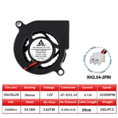 Gdstime DC 5V 12V 50x50x15mm 듀얼 볼 쿨러 2Pin USB 방사형 팬 터보 송풍기 프린터 냉각 용 5cm 라디에이, 10 5020 12V S 4500RPM, 01 1 Pcs