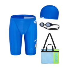 [국내정품] 아레나 키즈 도너리 남아동 4부 키트 생존 수영복 세트 / 수경 수모 손가방