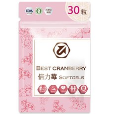 中菱醫藥 倍力莓 Cranberry 高濃度萃取蔓越莓 30粒 女性私密呵護 無糖配方, 1個, 30顆