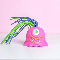 소리나는 괴물 장난감 머리 잡아당기면 반응하는 재미있는 스트레스 완화 완구, 1개, 레드, 6cm