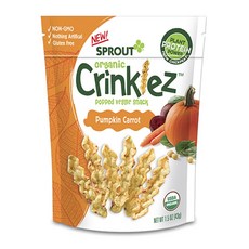 스프라우트 크링클즈 팝트 베지 스낵 43g, 1개, 호박 + 당근(Pumpkin + Carrot)
