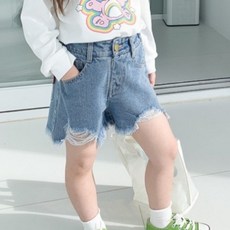 구빠방 아동 데미지 캐주얼 숏 팬츠