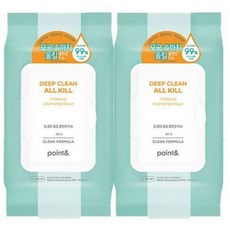 포인트앤 딥클린 올인원 클렌징 티슈 80매 1+1, 80매입, 445g, 2개