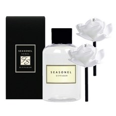 시즈넬 [차량용 방향제 120ml 화이트 로즈] 전용 스틱 2개 + 리필 디퓨저 오일 150ml, 1개입, 1개, 클린코튼향