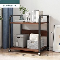 데스크탑선반 컴퓨터선반 가성비좋은 컴퓨터받침대 이동식데스크탑선반 컴퓨터, 스타일 B 다크월넛 2단