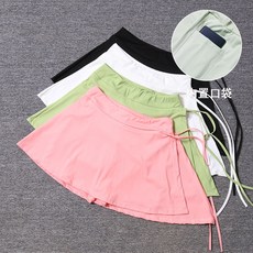 運動瑜伽短裙羽毛球網球裙褲半身速乾內襯短裙側開叉綁帶裙褲外穿