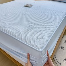 심플 싱글 부직포 매트리스커버 침대커버 극세사, 항균 딥 블루