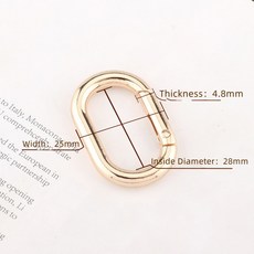 5 개/몫 금속 타원형 Carabiner 걸쇠 클립 스냅 후크 스프링 개방형 열쇠 고리 DIY 펜던트 커넥터 개 체인 버클 가방 Carabiner, Gold28mm