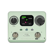 FLAMMA FF20 루퍼 페달 드럼 머신 드럼 루퍼 기타 페달 스크린 포함 300분 녹음 220 드럼 그루브 100 루프 슬롯 타임 스트레칭 오토레코드 USB 및 헤드폰 출력, 1개