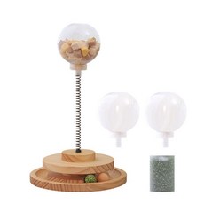 애완 동물 간식 대화 자극 누출 디스펜서 장난감 고양이, 1개, JH 업그레이드 [3개 볼] 캣닢 포함