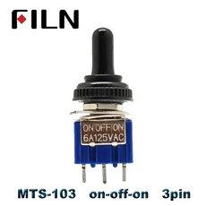 5pcs 6A 120VAC 미니 2 위치 ON MTS-102 토글 3 OFF (방수 자동차 포함), 01 5Pcs, 03 MTS-103 Blue, 01 With Waterproof Cap, 1개