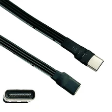 플랫 USB C 충전 케이블 유형 남성-여성 18W 연장 480mbps 고속 전송 드롭, 02 0.6m