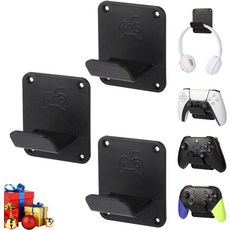 Qpfctwil 컨트롤러 홀더 월 마운트 3팩 스탠드 미끄럼 방지 패드 및 헤드셋용 프리미엄 헤드폰 블랙 YCKJ-WM-01