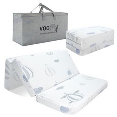 Voomf 3단 팩 앤 플레이 매트리스 - 96.5 x 66cm(38 26인치) 패드 통기성 탈착식 커버 포함 고밀도 폼 접이식 휴대용 아기 침대 3.8cm(1.5인치), 블루 3.8cm(1.5인치)