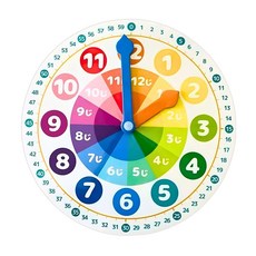 가쿠슈 시계 아이 학습 지육 교육 완구 초등학생 보기 쉬운 문자판 읽기 연습, 1개