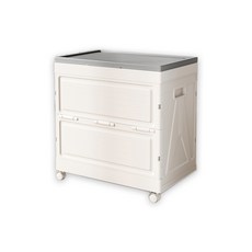 可折疊滑輪收納箱 大容量防塵玩具衣物收納整理箱 附滑輪可移動, 白色, 1個