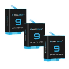 호환 Coolshow 액션캠 액세서리용 블랙 배터리 고프로 9 10 12 1800mAh, 01 China Mainland, 04 3 Battery