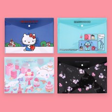 산리오 캐릭터즈 똑딱이 버튼 화일 가로형 서류 정리 문서보관, 쿠로미