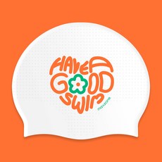 [맥스존] 해버굿스윔 바이오 수모 편한 귀여운 실리콘 엠보 수영모자, 1개, 해버굿스윔_오렌지