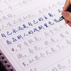 成人速成凹槽練字帖 行楷行書初中高中大學生練字貼, 1個, 隨機一本 本 體驗裝 , 筆芯10支+1筆桿+1握筆器