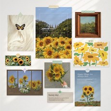 엽서 포스터 해바라기 데코팩 ver.03 엽서세트 감성 엽서 인테리어소품 금전운 돈들어오는그림 현관꾸미기, 선택안함