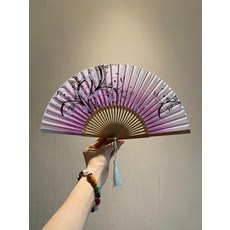 禮盒絹扇 古風摺扇 舞蹈扇 粉色漸變 櫻花 竹制扇骨 絲綢扇面, 如圖所示, 1個