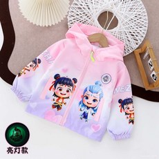 2025春秋冬款女童哪吒敖丙加棉外套連帽公主小童風衣衝鋒衣洋氣 VIUD