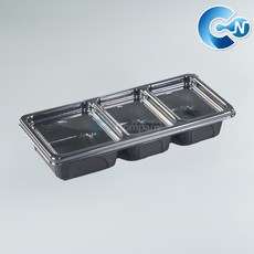 씨앤몰 3칸 반찬 소스용기 BK-SD 흑색 600개세트, 1개, 600세트