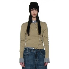 PARTIMENTO WOMEN 투웨이 어시메트릭 니트 가디건_베이지