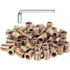 나무 너트 가구 나사 삽입 15mm 길이 육각 드라이브용 삽입물 50개 14-20개