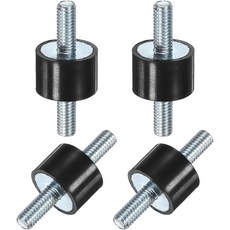 M 미터XITY 4팩 고무 마운트 D15mmxH10mm 남성 진동 차단기 원통형 충격 흡수기 W M5 x 12mm 공기 압축기자동차펌프보트게이지 모터보빈스 차단기용 이중 스터드, 1_M5 x 12mm, 15mm