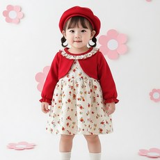 몽실이 프릴카라 플라워 볼레로원피스