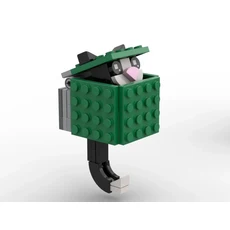 MOC 벽돌 키 체인 거치대 특이한 어린이 장난감 조립 모델 장식 DIY 걸이 링 건설 도시 빌딩 블록, 04 green black cat