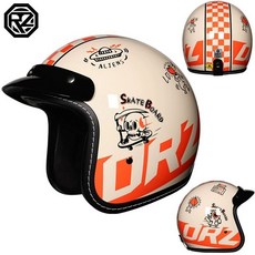 오픈페이스 반모 레트로 경량 복고풍 귀보호대 남여공용, 레드스케이트보드유스손실리더